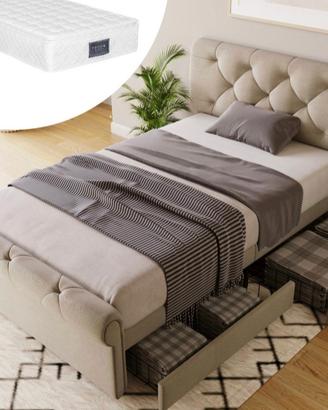 letto singolo con materasso 