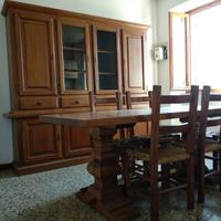 Mobile cucina con tavolo in rovere massiccio