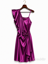 Abito Vintage Max Mara Donna 100% Seta Monospalla