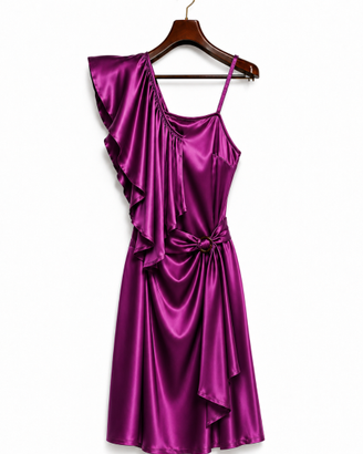 Abito Vintage Max Mara Donna 100% Seta Monospalla