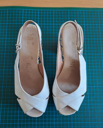 Sandali donna n. 35 tacco alto fantasia geometrica