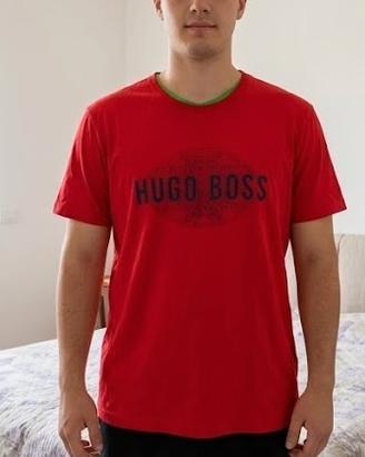 T-shirt Hugo Boss Rossa in Cotone Modern Fit