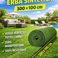3 ROTOLI ERBA SINTETICA cm 300x100 8 mm