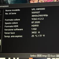 Videoproiettore Sony Vpl xw5000 laser 4k hdr