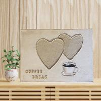 Quadro su tela in rilievo - Cuori e caffè 40x30