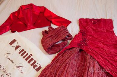 Vestito da sposa/cerimonia rosso bordeaux
