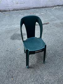 Sedie plastica verdi