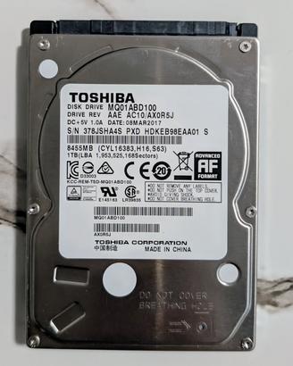 Hard Disk Toshiba 1TB – Modello MQ01ABD100