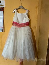 Vestito da cerimonia bambina bianco con dettagli