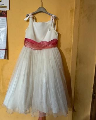 Vestito da cerimonia bambina bianco con dettagli
