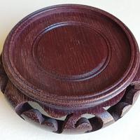 Stand in legno intagliato ciotola/tazzina da te