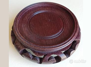 Stand in legno intagliato ciotola/tazzina da te