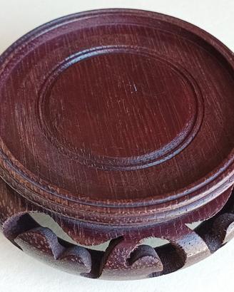 Stand in legno intagliato ciotola/tazzina da te
