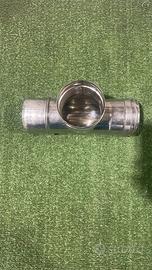 Tubo inox a T per canna fumaria