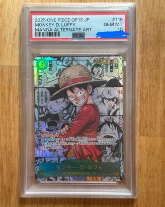 Psa 10 luffy manga alternate art op13-118