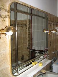 specchio bagno in ottone