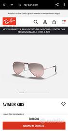 OCCHIALI SOLE RAYBAN AVIATOR KIDS ROSA BAMBINA