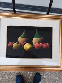 Quadro olio su tela natura morta 
