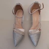 Scarpe con glitter argento