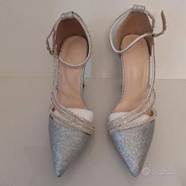 Scarpe con glitter argento