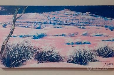 Mario Soave, Nevicata, Olio su tela 60x30x4,5