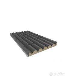 Pannello Coibentato Finto Coppo RAL 7016