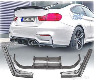 DIFFUSORE BMW F80 F82 F83 LOOK M4 CARBONIO DOPPIA