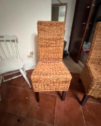 sedie di rattan 