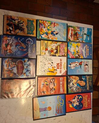 14 video cassette cartoni animati 