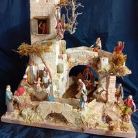 PRESEPE IN MARMI E PIETRE CON PASTORI LANDI CM. 10