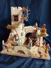 PRESEPE IN MARMI E PIETRE CON PASTORI LANDI CM. 10