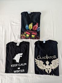 3 Magliette/T-shirt Nere Crash Got Glad. Taglia M