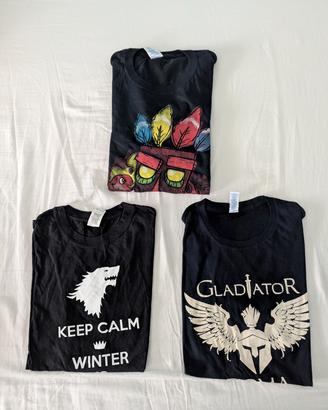 3 Magliette/T-shirt Nere Crash Got Glad. Taglia M