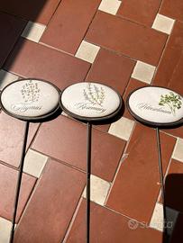 Indicatori Palette in ceramica  giardino erbario