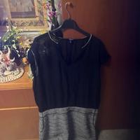 vestito nero grigio bicolor