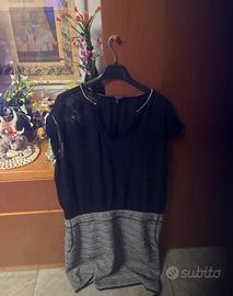 vestito nero grigio bicolor