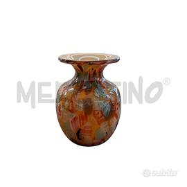 VASO VETRO ARANCIONE MACCHIATO COLORATO