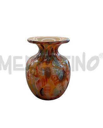VASO VETRO ARANCIONE MACCHIATO COLORATO