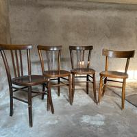 Set 4 sedie legno cucina vintage