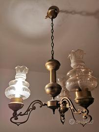 lampadario vintage originale vetro anni '60