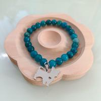 Braccialetto color apatite blu con ciondolo westie