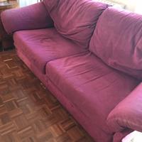 Divano letto tre posti in alcantara