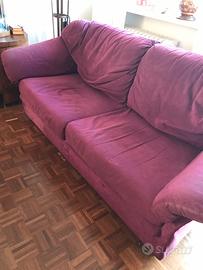 Divano letto tre posti in alcantara