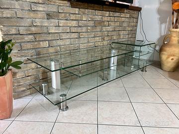 Piano TV in vetro temperato