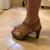 Scarpe / sandalo di legno e cuoio made in italy