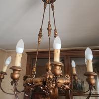 LAMPADARIO ANTICO FERRO BATTUTO 800