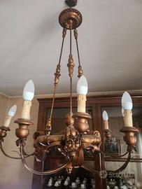 LAMPADARIO ANTICO FERRO BATTUTO 800