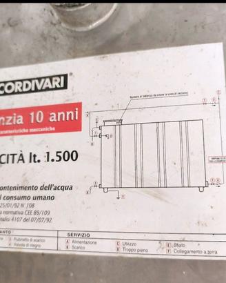 serbatoio Cordivari 1500l