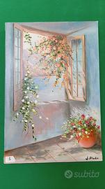 finestra sul mare con fiori 