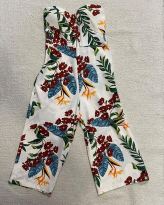 Tuta intera Guess donna S floreale bianca